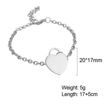 Load image into Gallery viewer, Stainless Steel Love Heart Custom name Bracelet For Women
