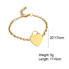 Load image into Gallery viewer, Stainless Steel Love Heart Custom name Bracelet For Women
